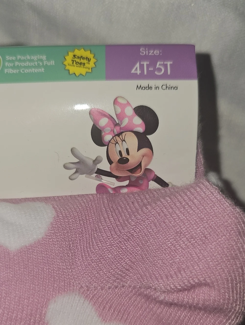 Disney-Junior Minnie Mouse Toddler Size 4T-5T Ankle Socks 10 Pair Multicolor New